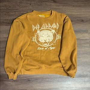 Def Leppard Rock of Ages Mustard Sweater